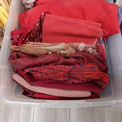 VARIETY OF RED TONE SEWING MATERIAL