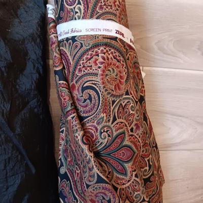 5' BOLTS OF CREPE AND PAISLEY SEWING MATERIAL