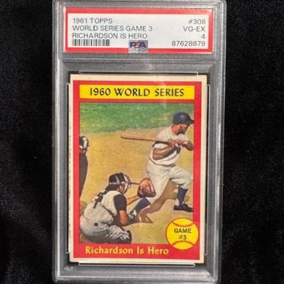 1961 Topps 1960 WS Game 3 Richardson Hero Card