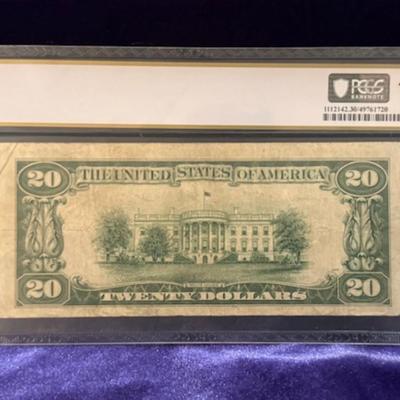 1934 C 20 Dollar Bill PCGS Graded Very Fine 30