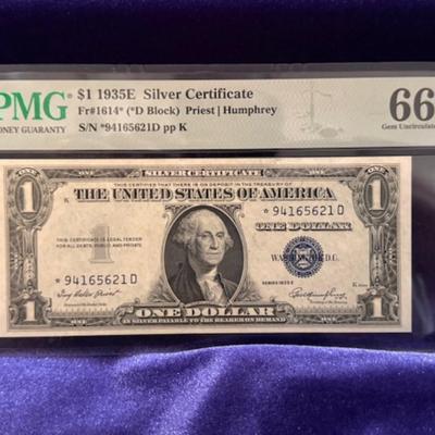1935 E One Dollar  Silver Certificate Gr.G. UNC 66