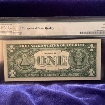 1957 B One Dollar  Silver Cert. Graded GEM UNC 66