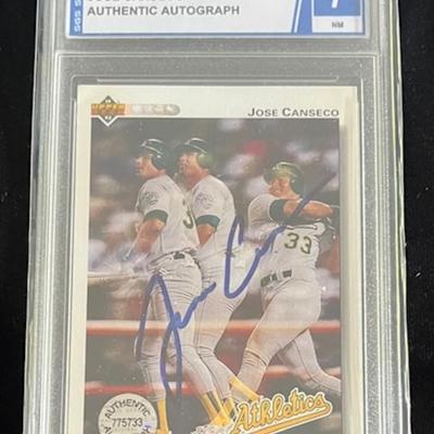 1992 Jose Conseco UP Autographed Card