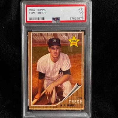 1962 Topps Tom Tresh Rookie Card Graded VG 3