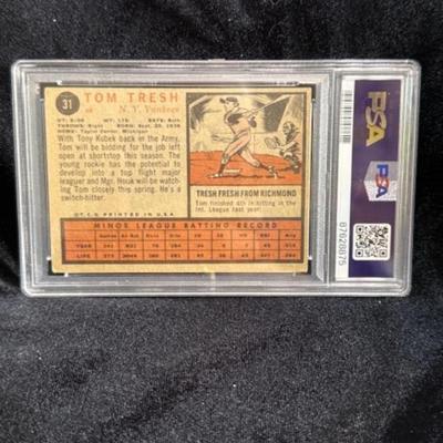 1962 Topps Tom Tresh Rookie Card Graded VG 3