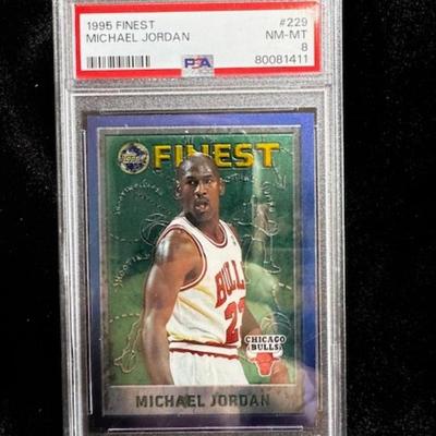 1995 Finest Michael Jordan Graded NM-MT 8