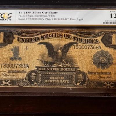 1899 Silver Certificate Graded Fine 12