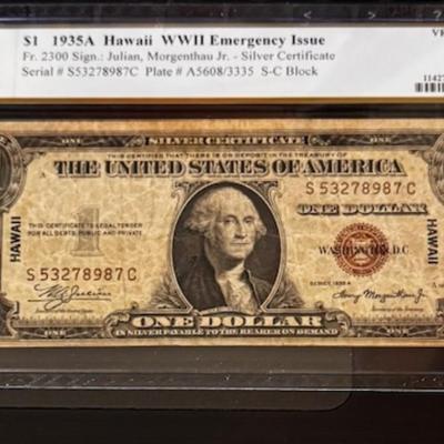 1935 A Hawaii WW II Emg.Issue Silver Cert.VF 20