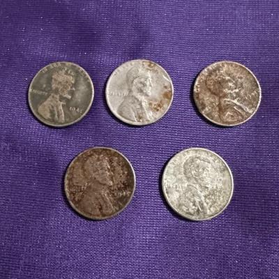 1943 D,1943 D, 1943 D,1943 D, 1943 Steele pennies