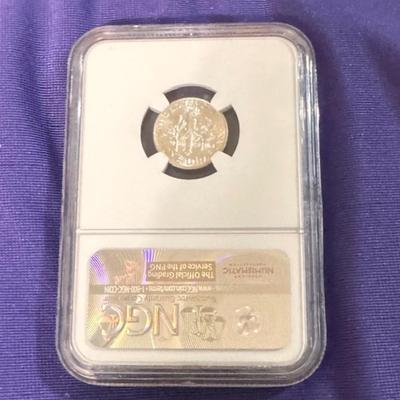 1964 D Roosevelt Dime Graded MS 65