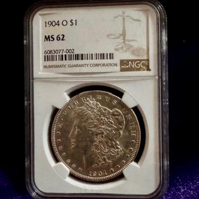 1904-O Morgan Silver Dollar Graded MS 62