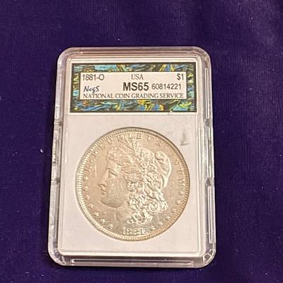 Graded MS 65 1881-O Morgan
