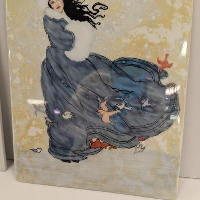 Hand Painted Art On Porcelain Tiles