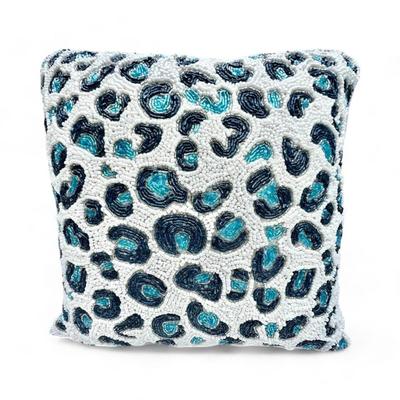 Chic Chinoiserie Motif Beaded Lumbar Decorative Pillows, A Pair