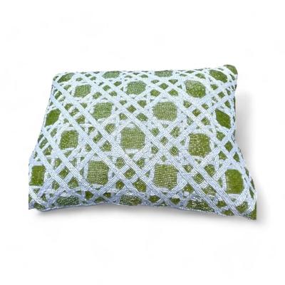 Chic Chinoiserie Motif Beaded Lumbar Decorative Pillows, A Pair
