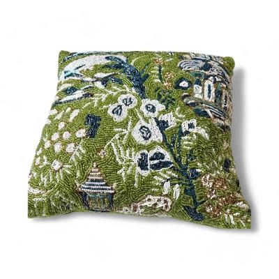 Chic Geometric Motif Beaded Decorative Accent Throw Pillow