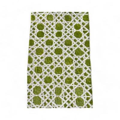 Fantastic Chinoiserie Trellis Motif Beaded Centerpiece Runner