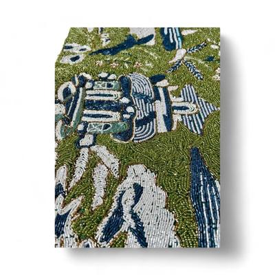 Fantastic Chinoiserie Motif Beaded Centerpiece Runner