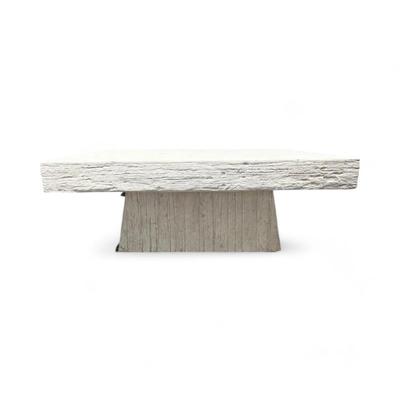 Frontgate Faux Wood Outdoor Coffee Table, White