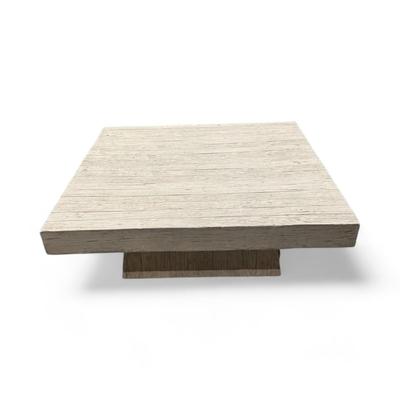 Frontgate Faux Wood Outdoor Coffee Table, White