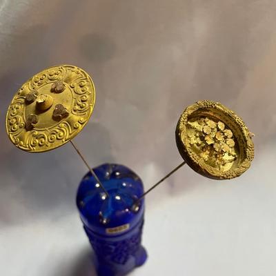 Cobalt blue hat pin holder