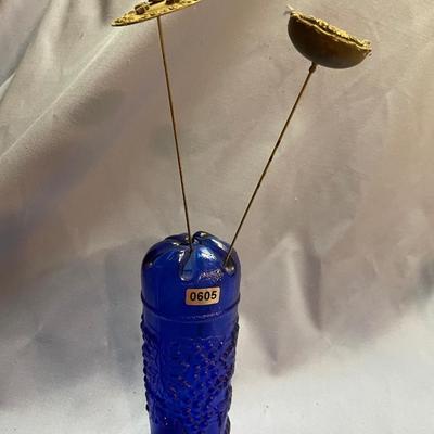 Cobalt blue hat pin holder