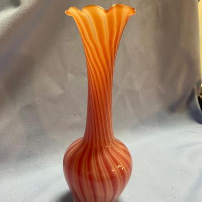 Orange swirl vase