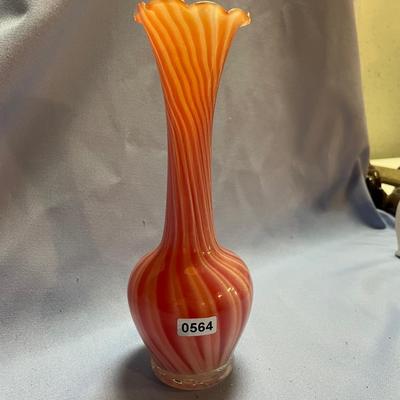 Orange swirl vase