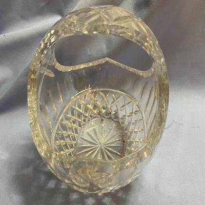 Basket-crystal-hand cut etched Violetta glass