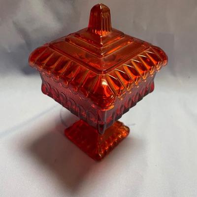 Red Jeannette wedding box candy dish