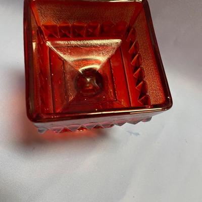 Red Jeannette wedding box candy dish