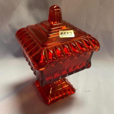 Red Jeannette wedding box candy dish