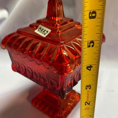 Red Jeannette wedding box candy dish