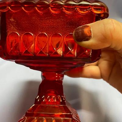 Red Jeannette wedding box candy dish