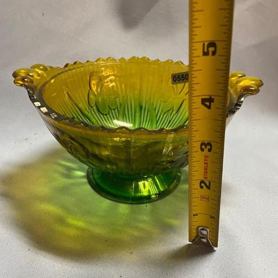 Jeannette green/yellow depression glass bowl