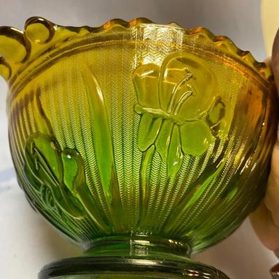 Jeannette green/yellow depression glass bowl