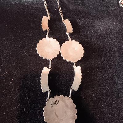 J D MASSIE NATIVE AMERICAN SUN GODS SET IN STERLING SILVER NECKLACE