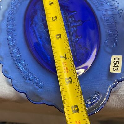 Avon Mt Vernon cobalt blue plate