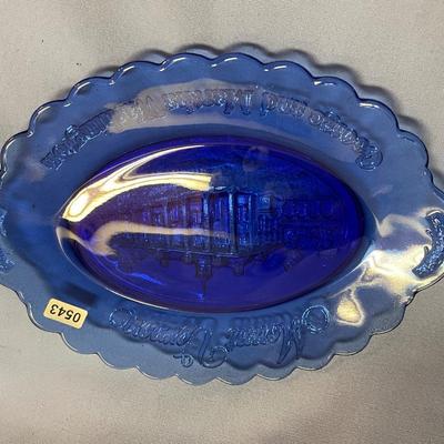 Avon Mt Vernon cobalt blue plate