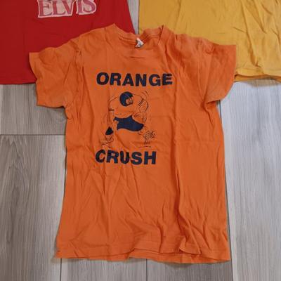 ELVIS, MORK & MINDY PLUS ORANGE CRUSH VINTAGE T-SHIRTS SIZE SMALL