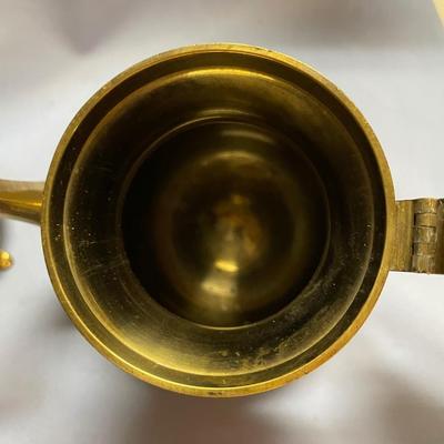 3 pc Vtg brass teapot set
