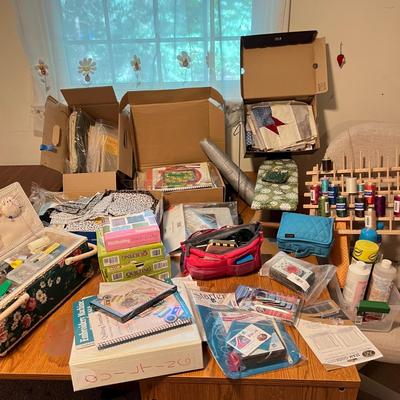 HUGE Quilters Lot - Tools, Projects, Fabric, Sewing, Tabletop Ironing Board