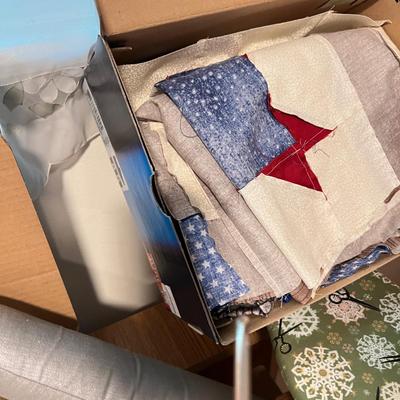 HUGE Quilters Lot - Tools, Projects, Fabric, Sewing, Tabletop Ironing Board