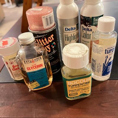 Painting Lot - Acrylic Paints, Brushes, Wooden Laptop Easel Desk, Etc.