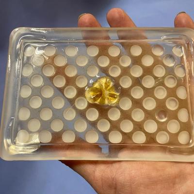 Fenton moonstone hobnail trinket box