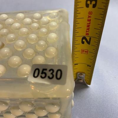 Fenton moonstone hobnail trinket box