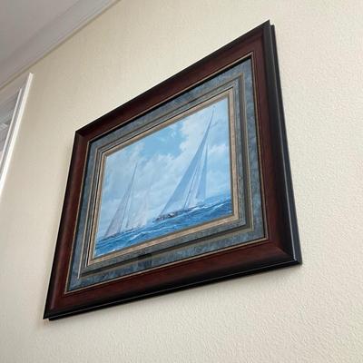 784 Large Triple Matted Sailboat Framed Print