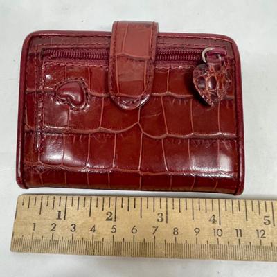 Brighton Small Wallet, Burgundy Red Leather