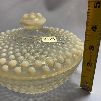 Anchor hocking opalescent moonstone covered candy dish