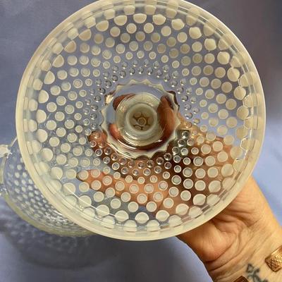 Anchor hocking opalescent moonstone covered candy dish